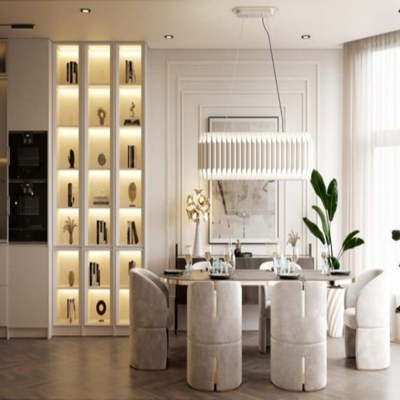 18mm Partikelbrett Glas Esszimmer Schrank mit modernem Design und PANEL Holz Stil
