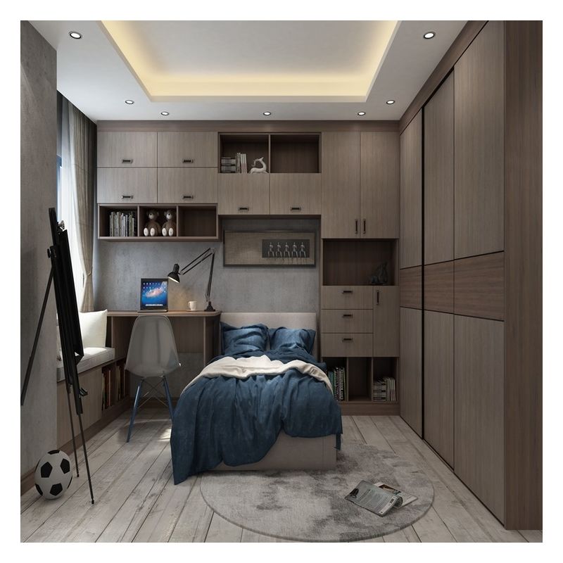 Maßgeschneiderte Holz-Moderne Walk In Garderobe mit High-End Lack-Panel-Speicherlösung