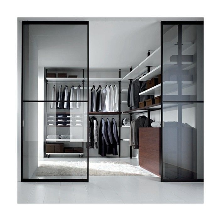 Moderne Design-Stil Holz-Minimalist-Schrank mit Glas Tür-Panel und Lichtstreifen