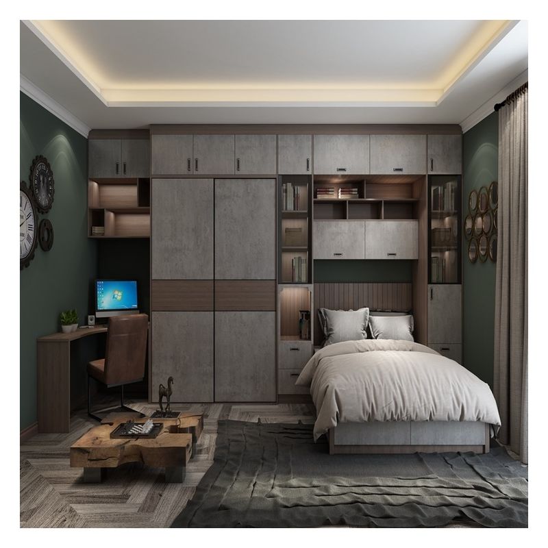Massivfarbige matte lackierte Schlafzimmer Plywood Kleiderschrank für Wohnung Hausmöbel
