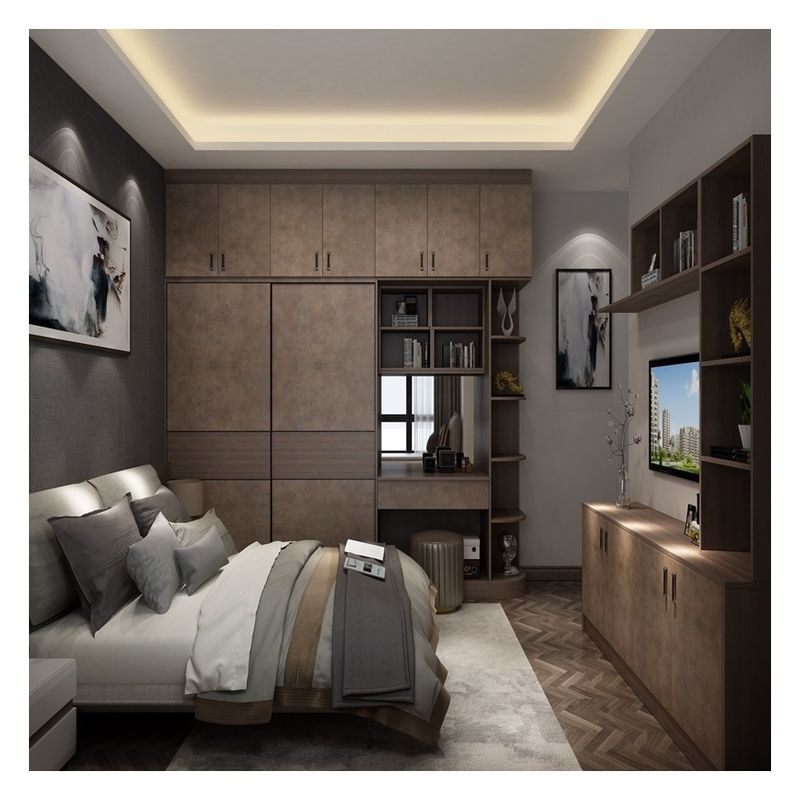 Massivfarbige matte lackierte Schlafzimmer Plywood Kleiderschrank für Wohnung Hausmöbel