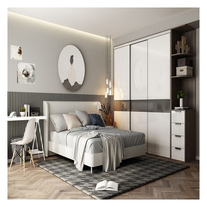 Massivfarbige matte lackierte Schlafzimmer Plywood Kleiderschrank für Wohnung Hausmöbel