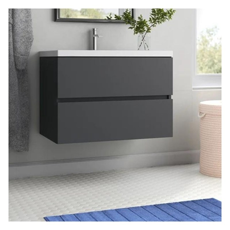 Massivholz rundes Badezimmer mit Waschbecken und Glanzveredelung in kleinem Format