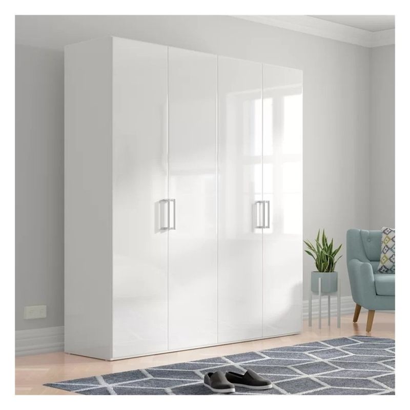 Wohnzimmer Möbel Glanz Acryl Panel Massivholz Schlafzimmer Schrank mit schwarzer Glastür