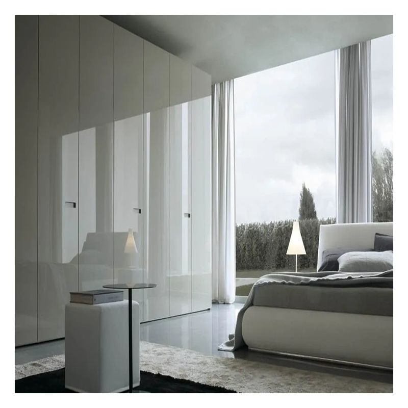 Wohnzimmer Möbel Glanz Acryl Panel Massivholz Schlafzimmer Schrank mit schwarzer Glastür
