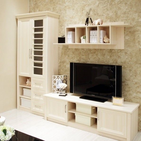 Saubere Linien Ganze Wand Lager Schrank für Wohnzimmer Möbel Moderne Shaker Stil TV