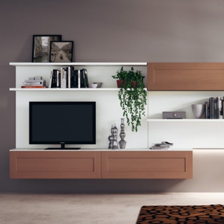 Saubere Linien Ganze Wand Lager Schrank für Wohnzimmer Möbel Moderne Shaker Stil TV