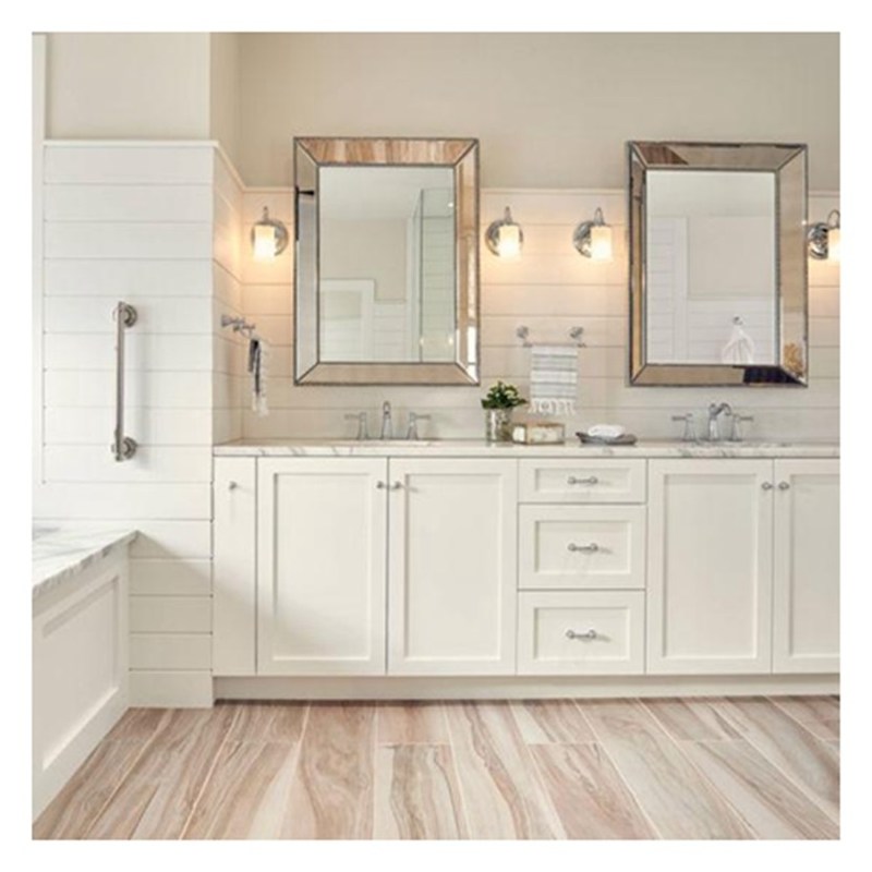 Shaker-Stil Weißlack Super wasserdicht Großformat Badezimmer Schrank Vanity Combo