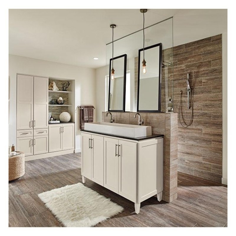 Shaker-Stil Weißlack Super wasserdicht Großformat Badezimmer Schrank Vanity Combo