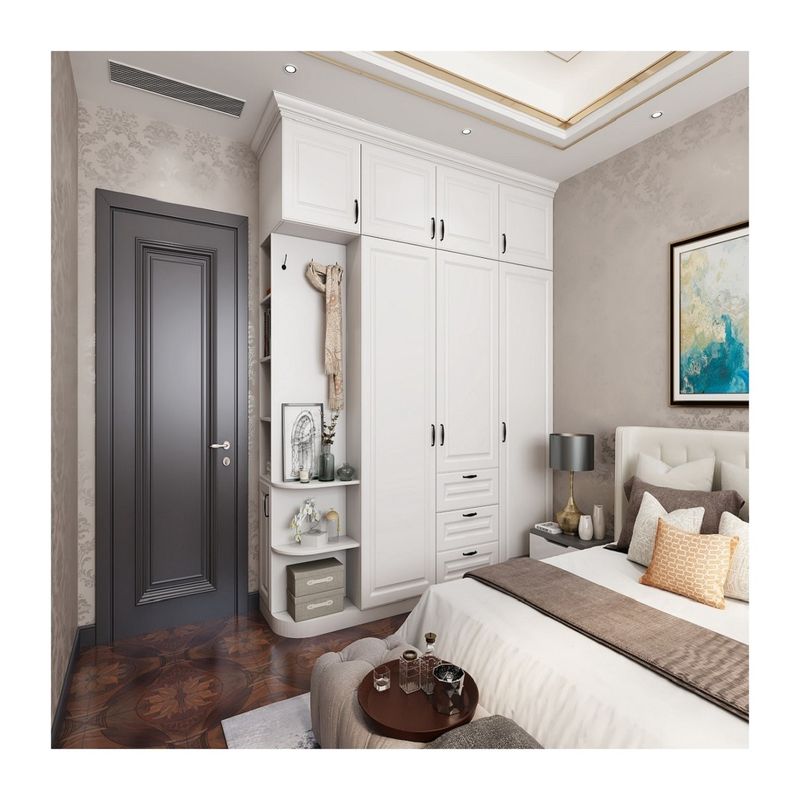 High-End Holz offenes Design Walk-in Schrank Schlafzimmer im zeitgenössischen Stil