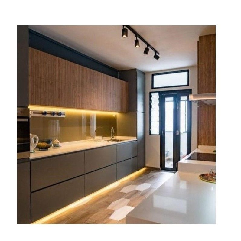 Modernes Design Melaminkarton Küchenschrank mit individueller Vernisfarbkombination