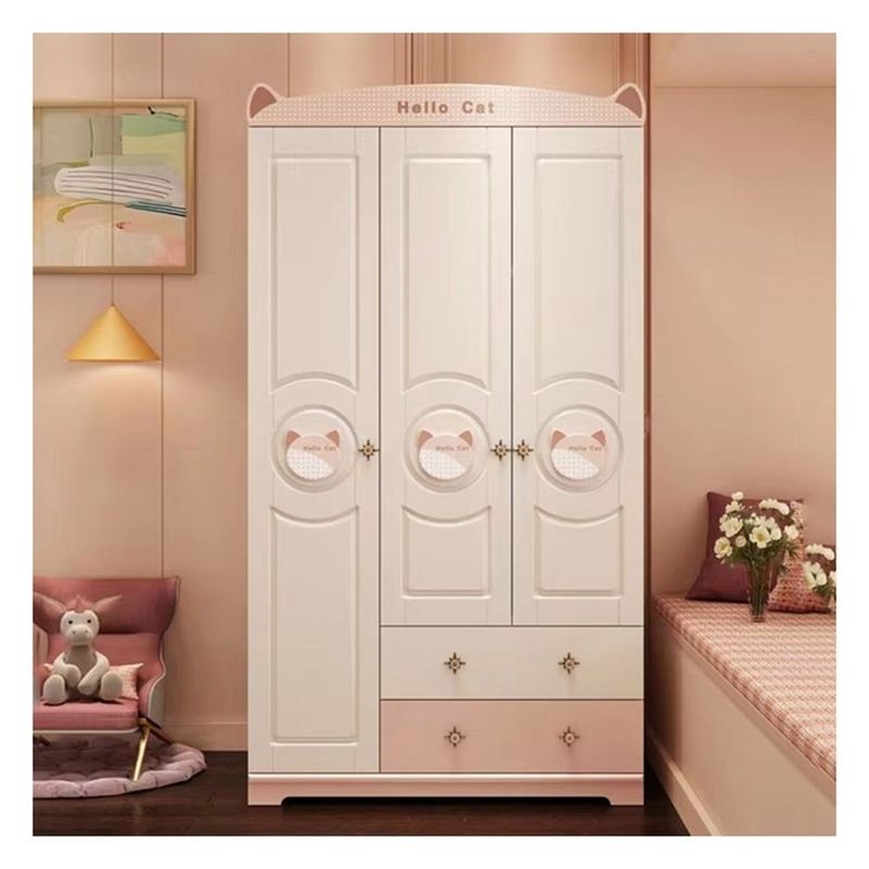 Schöne Tierdekoration Massivholzkleiderschrank für Wohnmöbel und umweltfreundliches Design