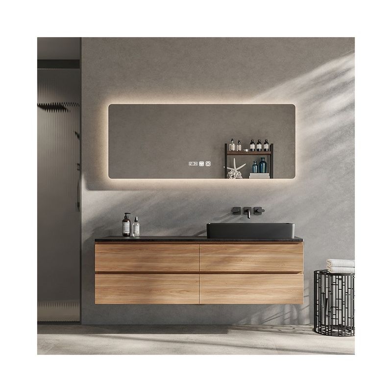 Custom Floating Bathroom Vanity Set mit Waschbecken und Lack Türplatte Oberflächenbehandlung