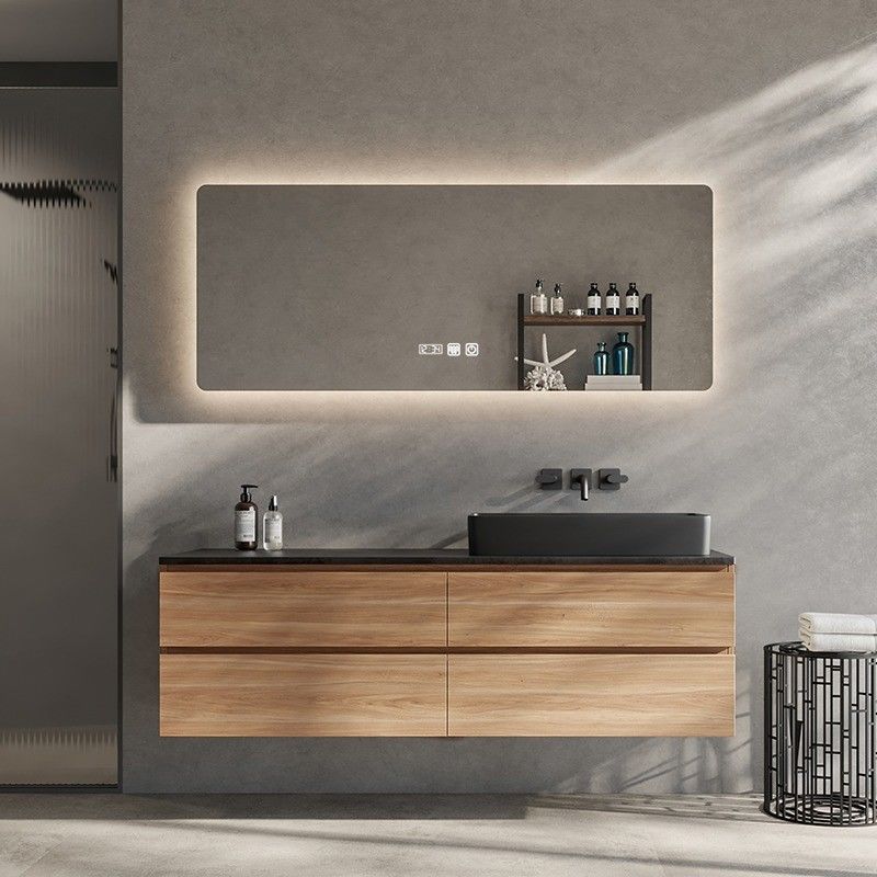 Custom Floating Bathroom Vanity Set mit Waschbecken und Lack Türplatte Oberflächenbehandlung
