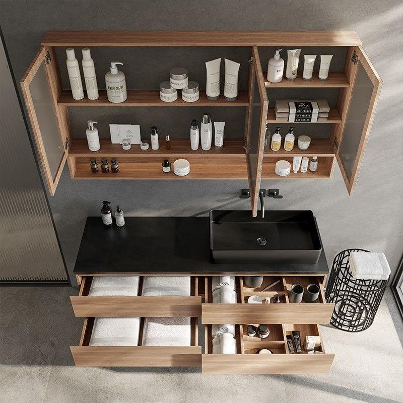 Custom Floating Bathroom Vanity Set mit Waschbecken und Lack Türplatte Oberflächenbehandlung
