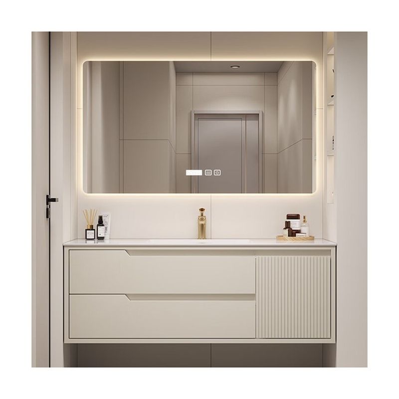 Moderner Stil Wand hängte Eitelkeit mit Spiegel und Waschbecken in Luxus Hotel Badezimmer Schränke