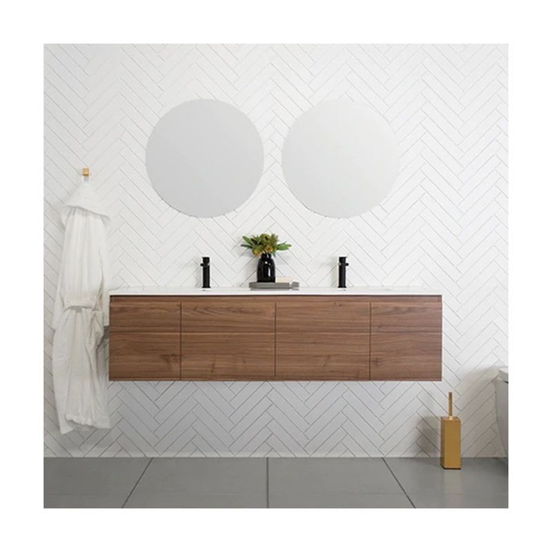 Wandmontierte Toilettenspülung Badezimmer Vanity Schrank Set mit Zähler Spiegel