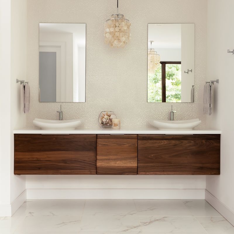 Wandmontierte Toilettenspülung Badezimmer Vanity Schrank Set mit Zähler Spiegel