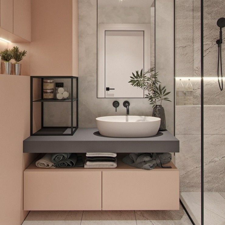 Modernes Wandmontiertes Badezimmer-Vanity-Set mit Smart Mirror-Schrank Breite 38-46
