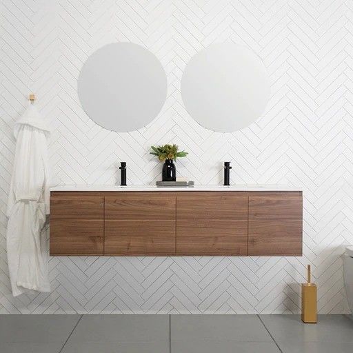 Massivholz Marmor Top Schmaler Badezimmer Schrank mit LED-Spiegel und anpassbare Optionen