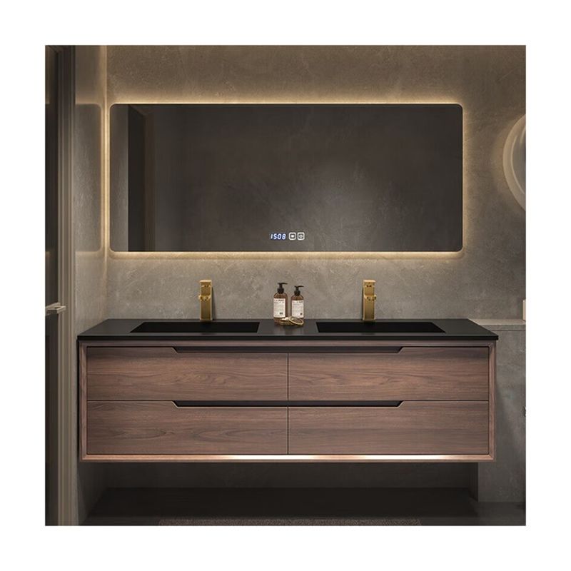 OEM-Dienst Sinterstein-Badezimmer-Vanity-Tisch mit LED-Spiegel-Speicher