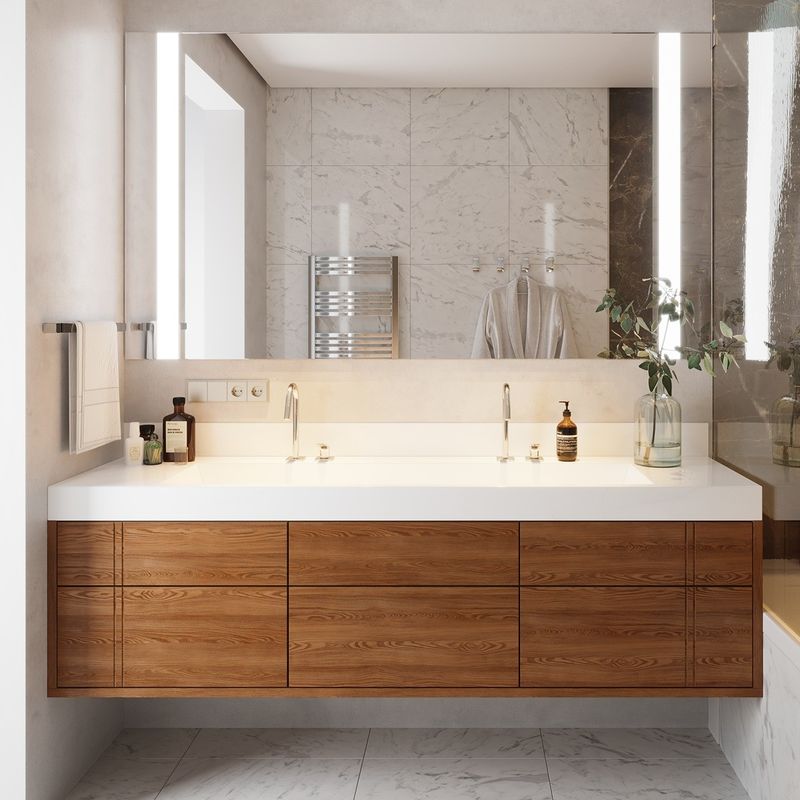 Rechteckige LED Spiegel Spülbecken Schwimmbad Schrank Set mit individueller Größe Vanity Combo
