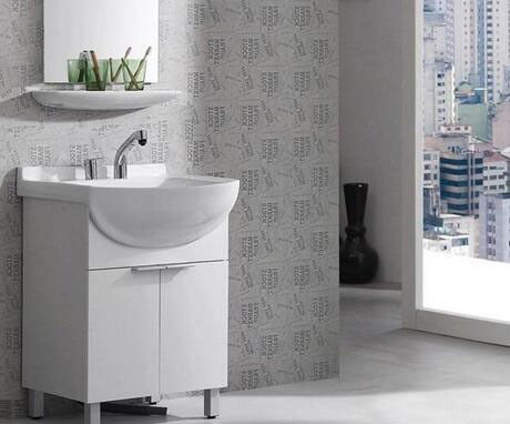 End Luxus modernes Design 28 72 Zoll Fluted PVC Membran Schmal schwimmendes Badezimmer Eitelkeit Schrank Set