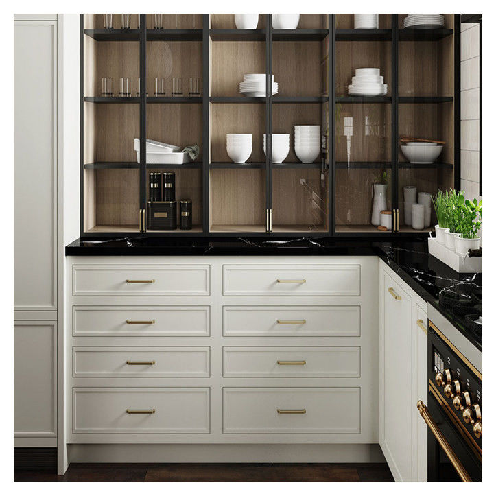 Wohnung Shaker Stil Standard Modular Massivholz Küchenschrank Türen und Schubladen Fronten