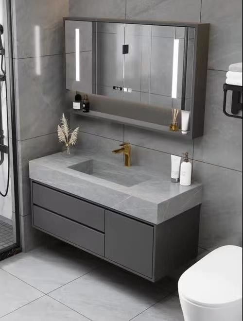 Rechteckiges Luxushotel Badezimmer Vanity mit Waschbecken und Lagerschubladen im modernen Design