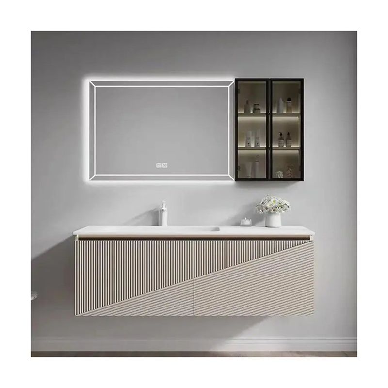 PVC-Badezimmer Hotel Vanity mit Doppelspülen und grifffreiem Design 38-46 in Breite
