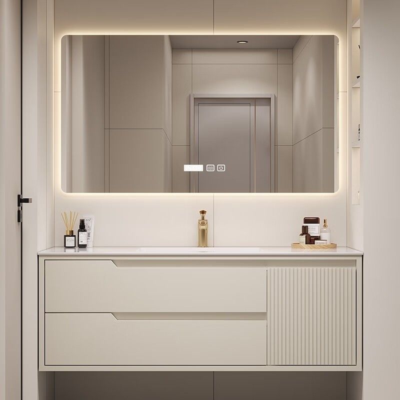 PVC-Badezimmer Hotel Vanity mit Doppelspülen und grifffreiem Design 38-46 in Breite
