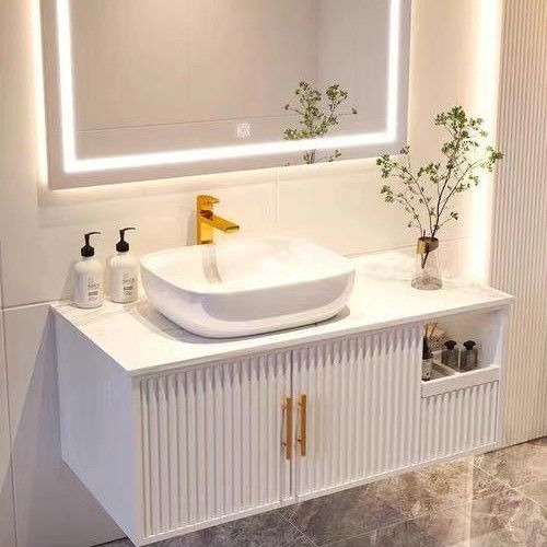 Customized Farbe 60 Zoll Einzel Waschbecken Teakholz Bad Vanity mit MDF Karkasse