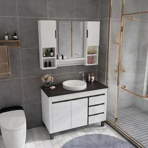 18 Zoll Boden montierte kleine Badezimmer Vanity mit Silber Spiegel und maßgeschneiderte Farbe