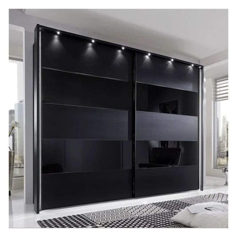 End schwarz Lack Finish kundenspezifische moderne minimalistische Design Schränke für Schlafzimmer