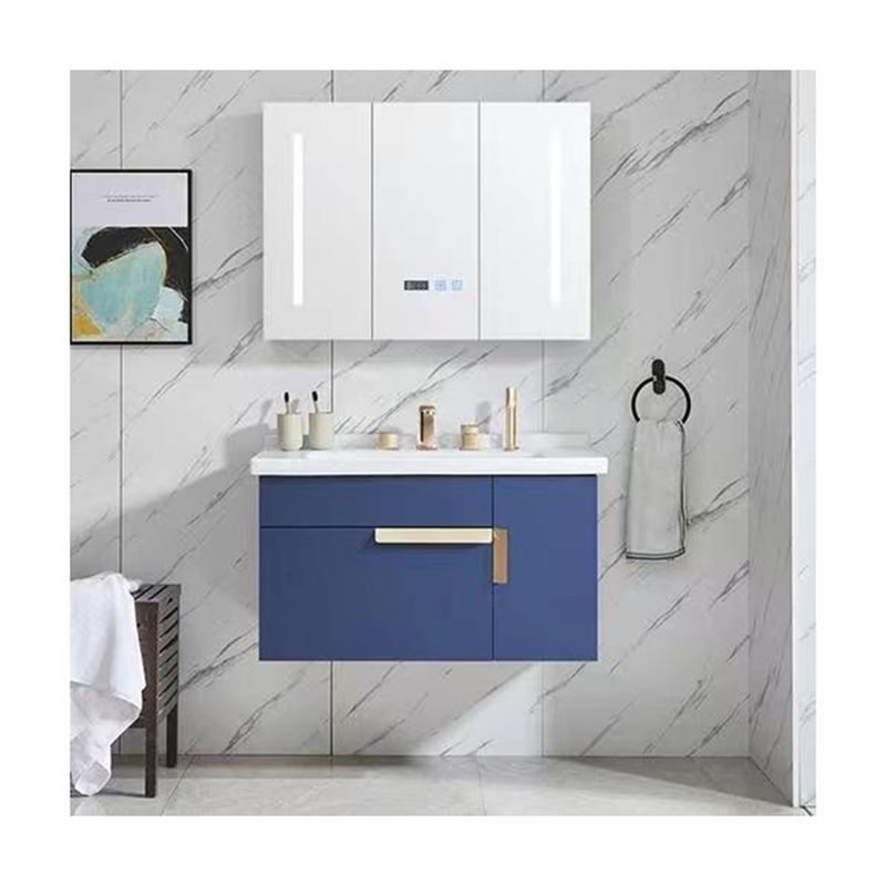 Breite 38-46 im modernen Stil Marine Blau Badezimmer Vanity Schrank mit Spiegel Wandmontage