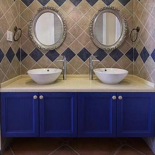 Breite 38-46 im modernen Stil Marine Blau Badezimmer Vanity Schrank mit Spiegel Wandmontage