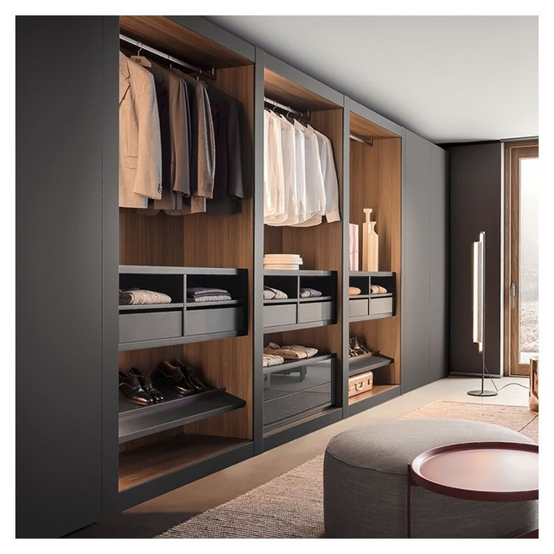 Custom Set Holz Stil 2024 Moderne Modulare Schlafzimmer Walk-in Schrank-System für Wohnung