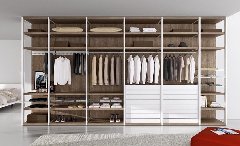 Custom Set Holz Stil 2024 Moderne Modulare Schlafzimmer Walk-in Schrank-System für Wohnung