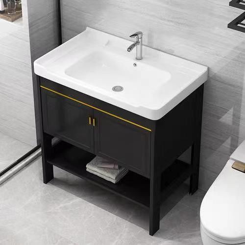 Moderner Stil Wandmontiertes Bad Vanity Set mit Spiegel Marmoroberfläche und Wasserhahn enthalten
