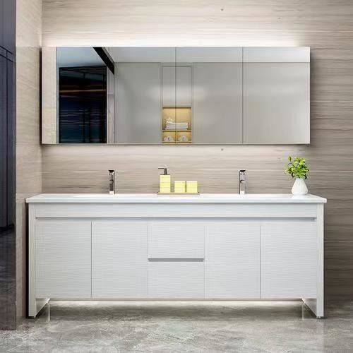 Wandmontierte Sinterstein-Badezimmer Vanity Combo 2024 Produkt mit Spiegelschränken