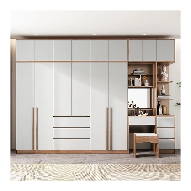 Moderne Holzdressing mit Spiegel für Schlafzimmer Wandschrank und Kleidung Schrank