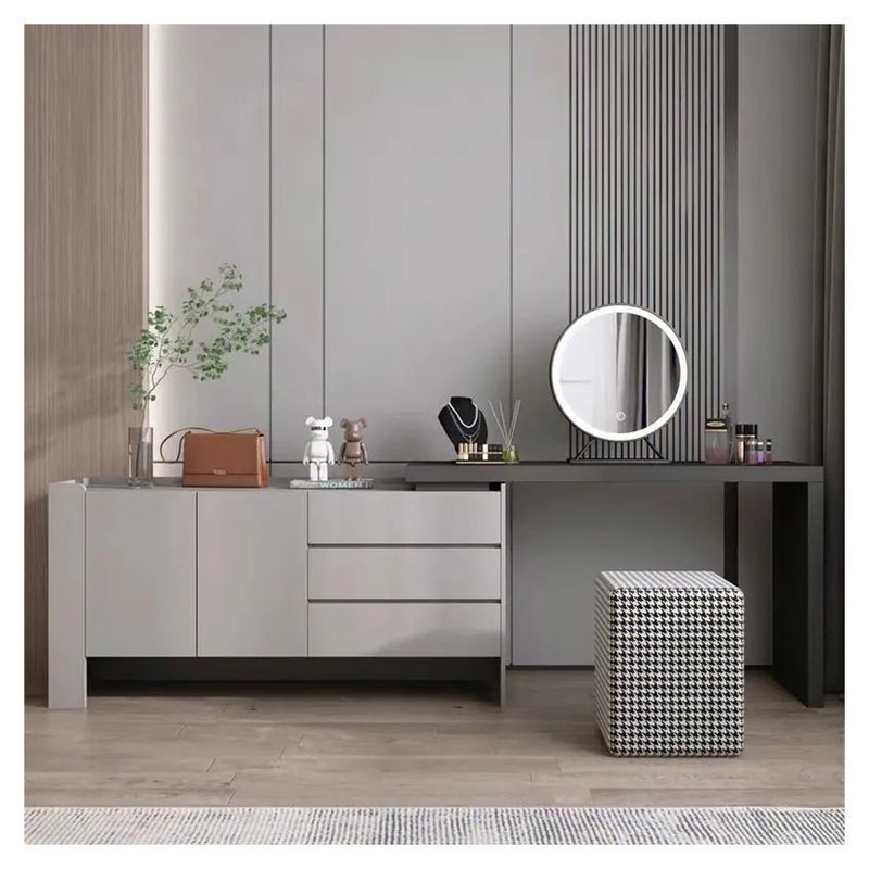 Moderne Holzdressing mit Spiegel für Schlafzimmer Wandschrank und Kleidung Schrank