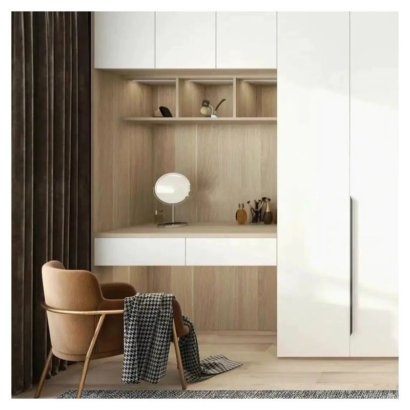 Moderne Holzdressing mit Spiegel für Schlafzimmer Wandschrank und Kleidung Schrank