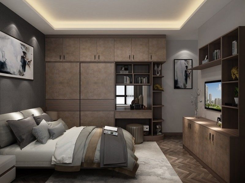 Portable Schlafzimmermöbel Schrank Custom Open Design für moderne Villa Veneer Schränke