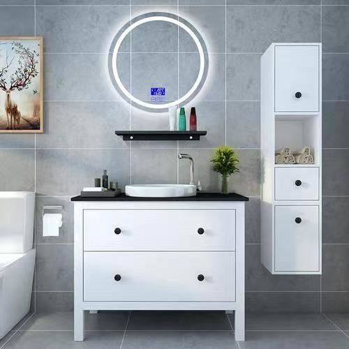 Wandmontierte Smart Home Pvc-Speicher Badezimmer Spiegel Schränke mit Led Light Vanity Combo