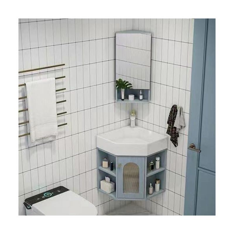 Chinesisches Holz Dreieck Badezimmer Spiegel Schrank für schlanke Aufbewahrung in Wall Mount Vanity