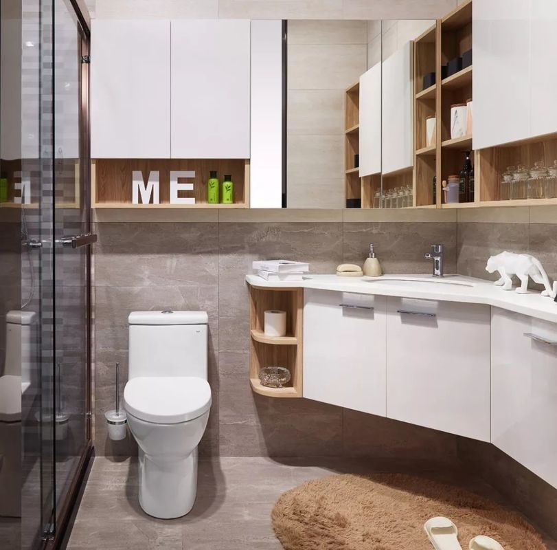Chinesisches Holz Dreieck Badezimmer Spiegel Schrank für schlanke Aufbewahrung in Wall Mount Vanity