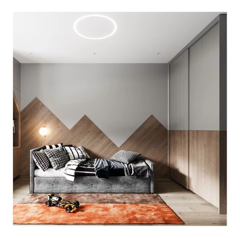Customized Matte Grey Schrank mit zeitgenössischem Design Stil und PANEL Holz Stil