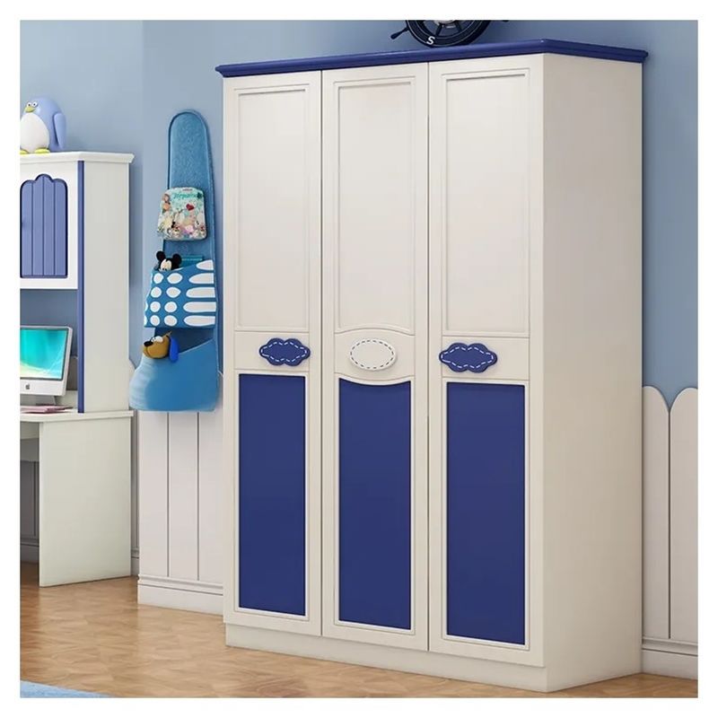 Schlafzimmer Blau Schrank Möbel für Kinder Schrank PANEL Holz Stil Postverpackung N