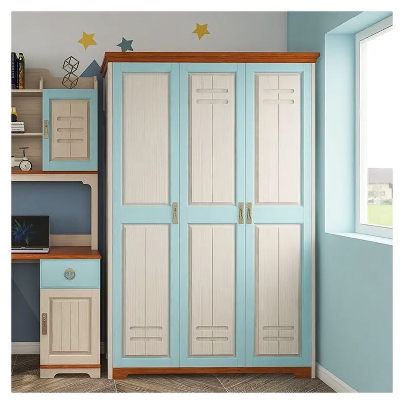 Schlafzimmer Blau Schrank Möbel für Kinder Schrank PANEL Holz Stil Postverpackung N